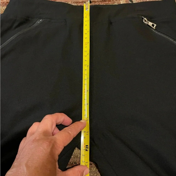 Womens  Pull On Pants Capris Patricia Luca Stretch Black High Rise Italy Size L - Picture 3 of 5